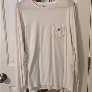 Long-sleeve white Ralph Lauren polo